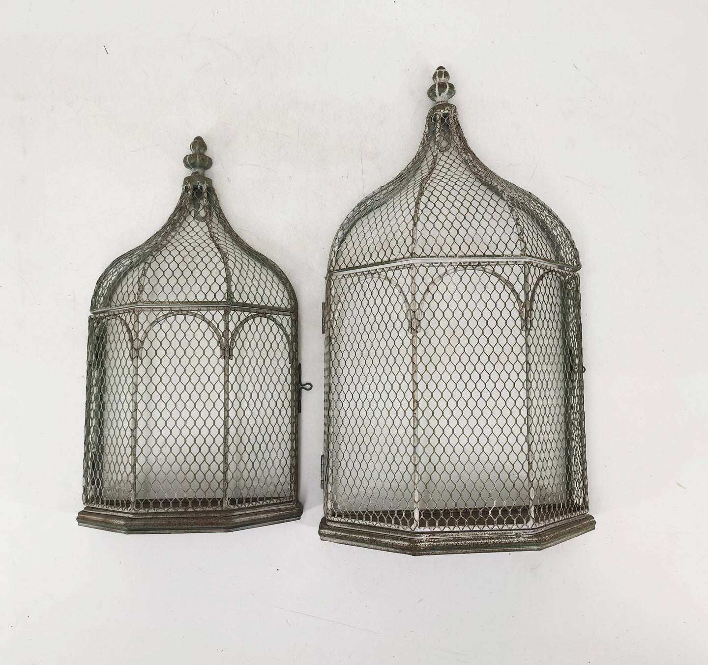 Set/2 Nested Wall- Hanging Plant Cages 24x12x46/19x10x36cm