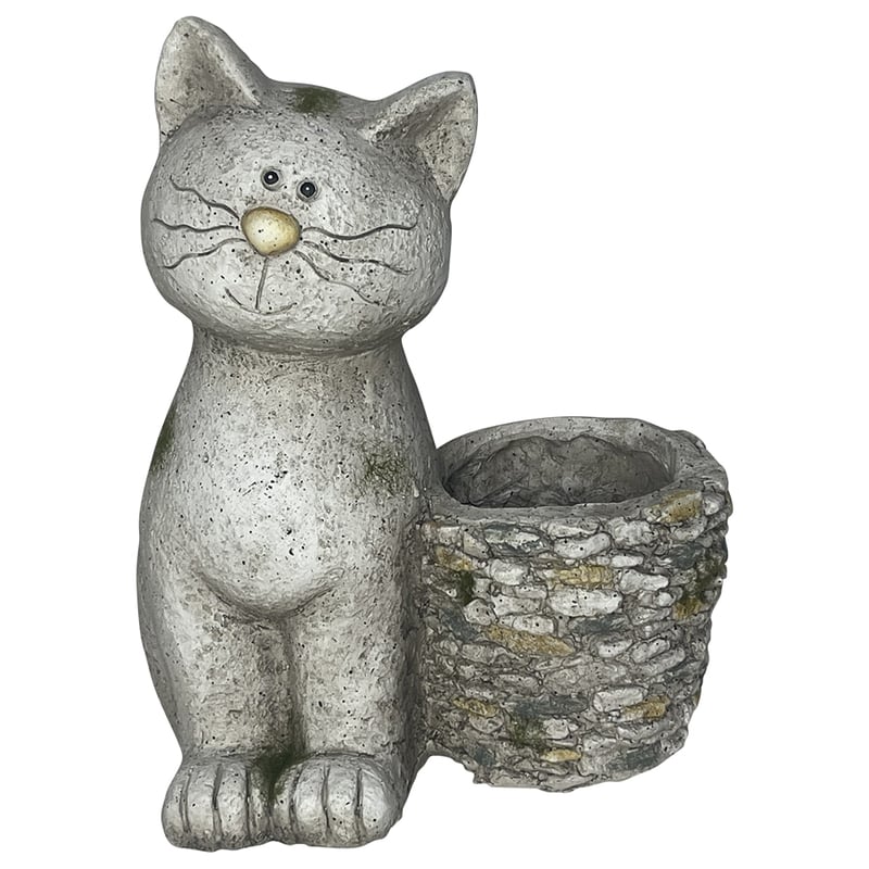 Cat with Stony Planter 23.5x17x31cm