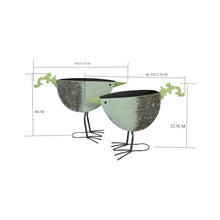 Load image into Gallery viewer, Set/2 Nested Green Bird Planters / Storage 49.5x13.5x36.5/45x15x39cm
