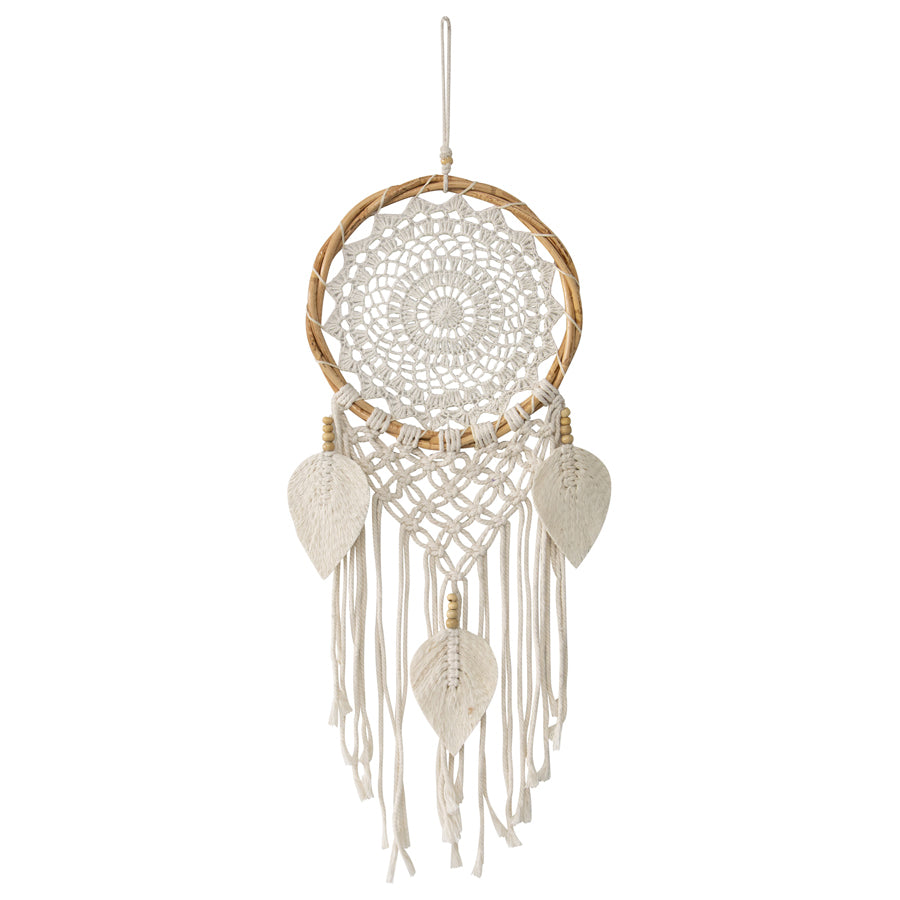 Handmade Boho Dream Catcher w/Leaf Shaped Tassel